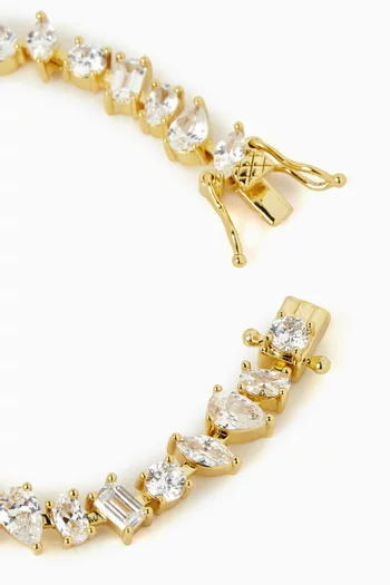 Irregular Tennis Bracelet in 18kt Gold-plated Brass
