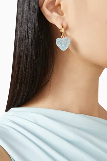 أقراط دائرية جيلي هارت نحاس مطلي ذهب عيار 18