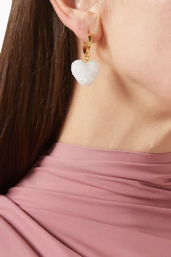 أقراط دائرية جيلي هارت نحاس مطلي ذهب عيار 18