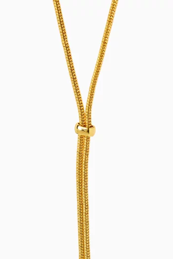 Third Date Lariat Necklace in 18kt Gold-plated Brass