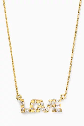 Love Baguette Necklace in 18kt Gold-plated Brass