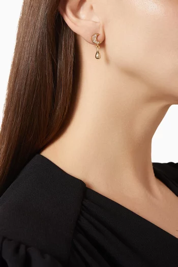 Moon Mini Crystal Earrings in 18kt Gold-plated Metal