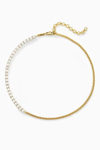 سوار لوف مرصع بالكريستال معدن مطلي ذهب عيار 18‏