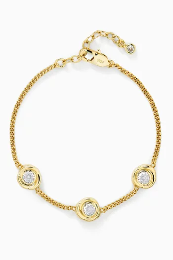 سوار كارلي مرصع بالكريستال معدن مطلي ذهب عيار 18‏