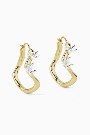 Calino Crystal Earrings in 18kt Gold-plated Metal
