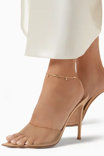 خلخال بحلي على شكل مخلب معدن مطلي ذهب عيار 18