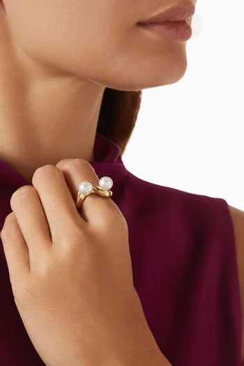 Twerti Pearl Ring in 18kt Gold-plated Metal