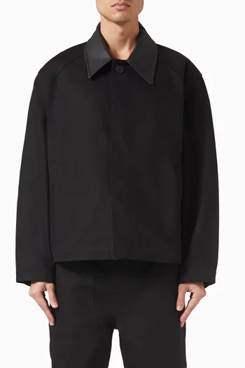 Dover Leather Collar Barn Jacket in Canvas