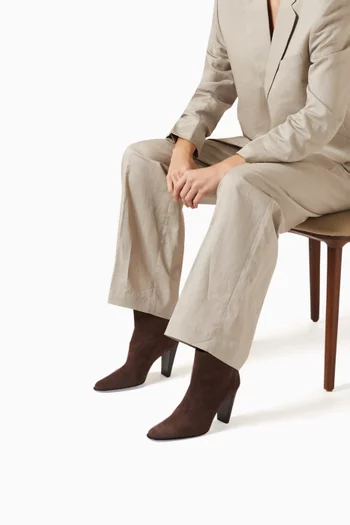 حذاء بوت فيتي بطول الكاحل وكعب 90 مم شمواه