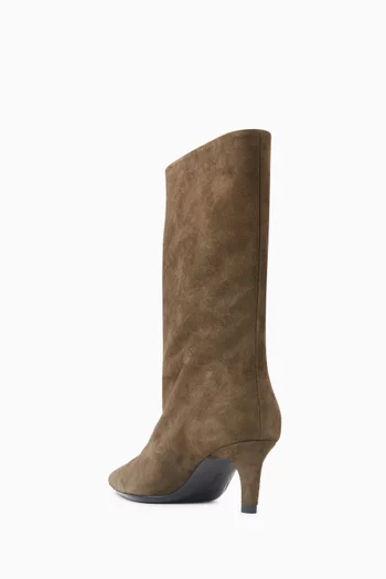 حذاء بوت كيف بطول الساق وكعب 60 مم شمواه