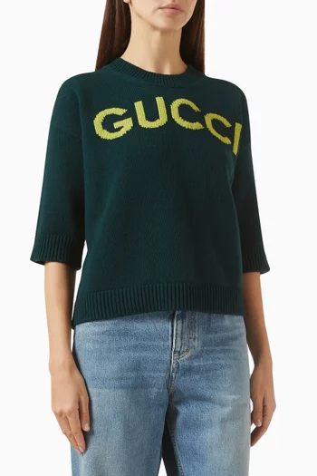 بلوزة بشعار الماركة بتصميم إنتارسيا صوف