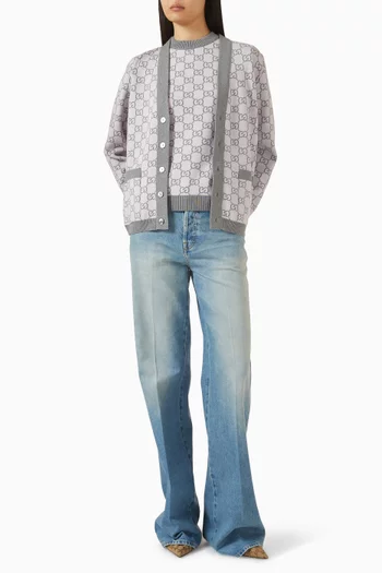 GG Reversible Jacquard Sweater in Wool