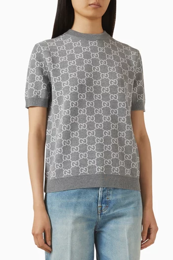 GG Reversible Jacquard Sweater in Wool