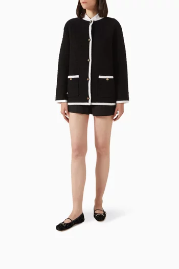 حذاء باليرينا ماري جين بحلية لجام الحصان وكعب مسطح مخمل