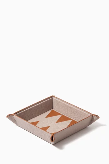 Backgammon Catchall Tray in Leather