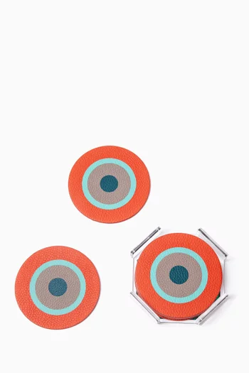 Stella Coasters in Leather, Set of 6