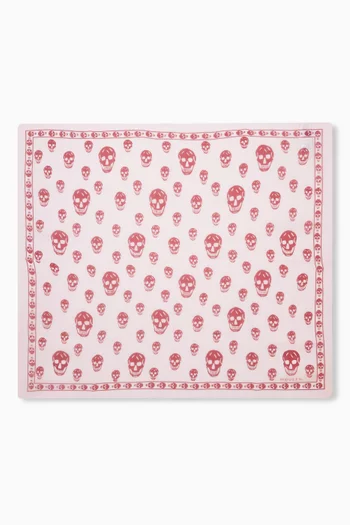 Skull-print Foulard in Silk-chiffon