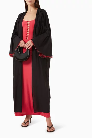 Hand Beaded Maxi Kaftan in Cotton