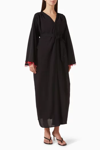 Hand Beaded Maxi Kaftan in Cotton