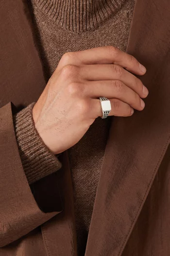 خاتم بورتكوليس فضة إسترلينية