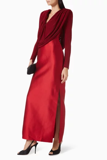Eminence Draped Maxi Dress