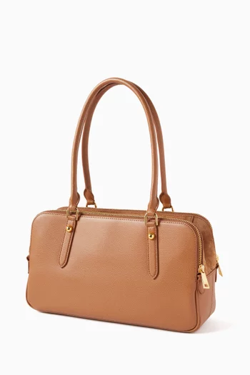 MEDIUM SIZED BOSTON BAG FROM FURLA GIULIA LINE. HIS STYLE HAS A TWO PARTS CONSTRUCTION, BOTH CLOSED BY A ZIPPER, AND IT IS MADE OF A MIX OF ARES TEXTURED LEATHER AND SUEDE.:Brown    :One Size|219081060