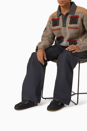 Stitch Loafers in Waxed Suede