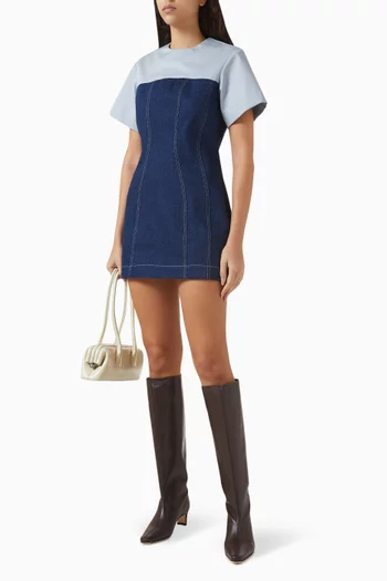 Combo Mini Dress in Denim