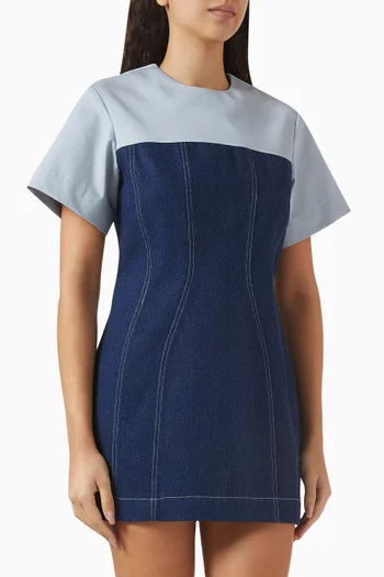 Combo Mini Dress in Denim