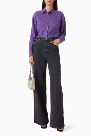 Oversized Shirt in GG Silk jacquard