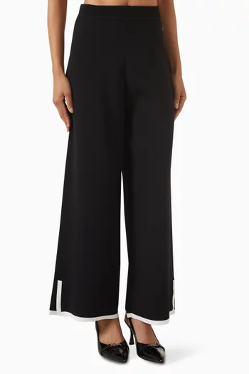 Wide-leg Knit Pants in Viscose Blend