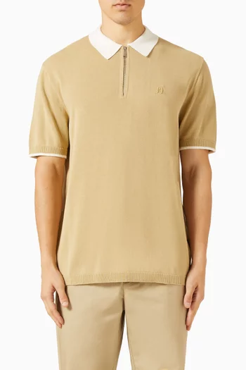 Contrast Collar Polo Shirt in Cotton