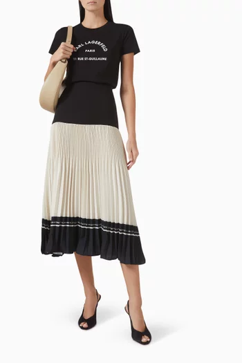 تي شيرت بطبعة بشعار RSG‏ مطرز بغليتر قطن وجيرسيه