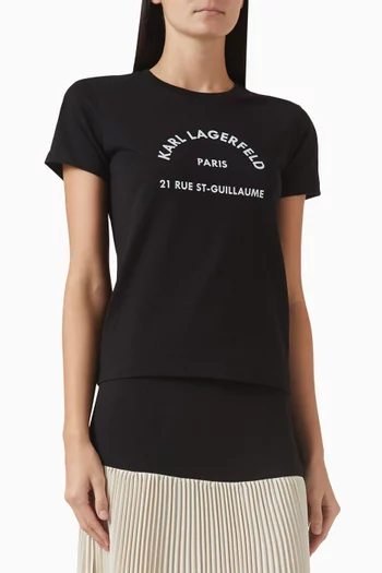 تي شيرت بطبعة بشعار RSG‏ مطرز بغليتر قطن وجيرسيه