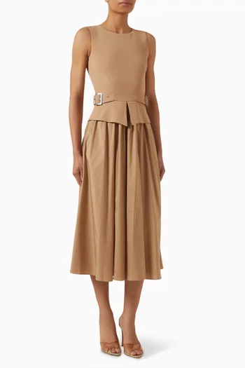 Belted Open-back Dress