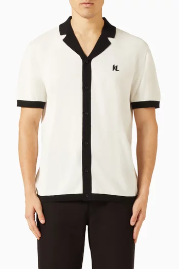 Monogram Knitted Polo Shirt in Cotton