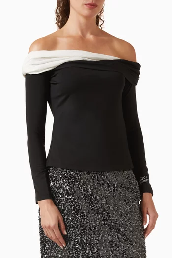 Off-shoulder Draped Top in Jersey