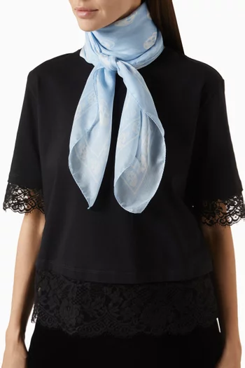 Skull-print Scarf in Silk