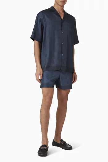 Printed Bowling Shirt in Silk