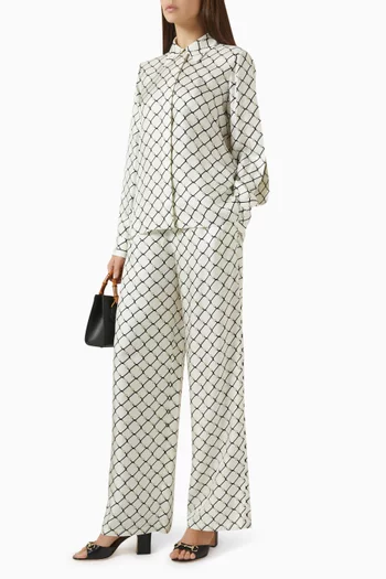 بنطال بنقشة حرير تويل