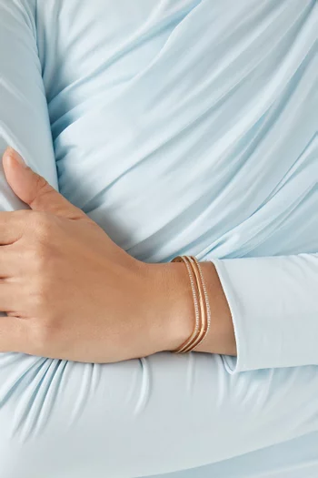 سوار ود مرصع بالماس ذهب وردي عيار 18