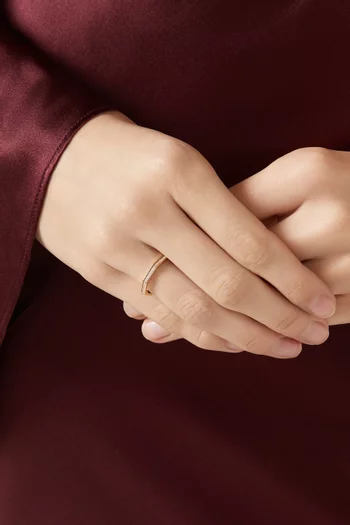 خاتم دبلة تراث مرصع بالماس ذهب وردي عيار 18