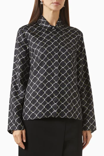 Printed Shirt in Silk Twill