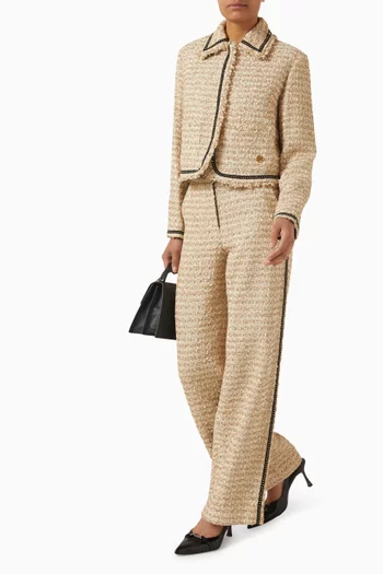 بنطال بقصة ساق واسعة بوكليه