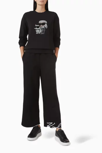 سويت شيرت ايكون مطرز مزيج قطن عضوي