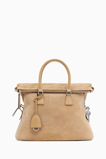 Medium 5AC Soft Tote Bag in Suede