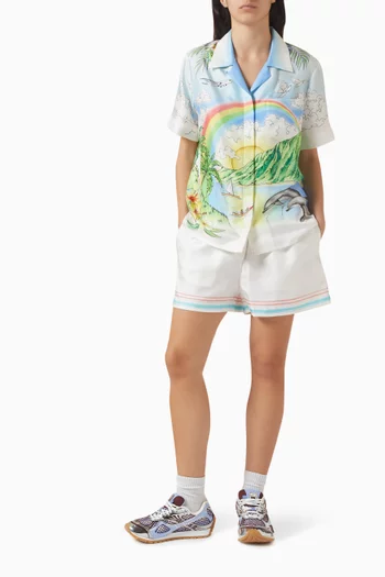 قميص كازابلانكا بطبعة حرير