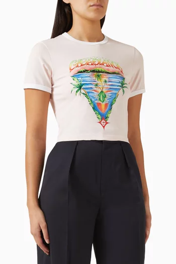 تي شيرت رينجر بقصة ضيقة وطبعة Innocence‏ بشكل مثلث