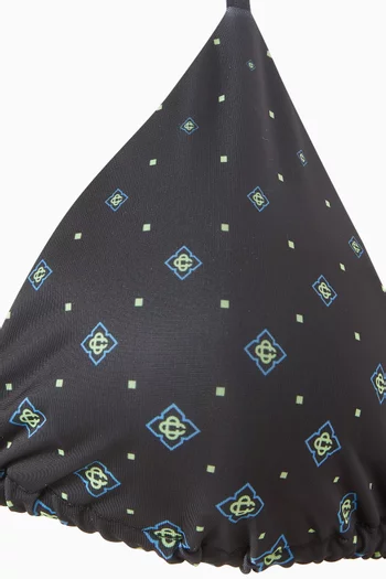 قطعة بيكيني علوية بنقشة شعار الماركة بألوان متدرجة