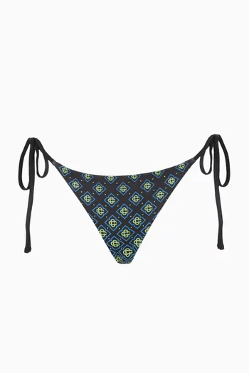 قطعة بيكيني سفلية بنقشة شعار الماركة بألوان متدرجة